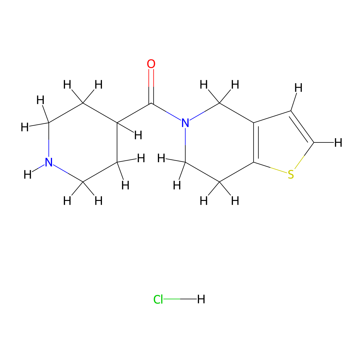 (6,7-Dihydrothieno[3,2-c]pyridin-5(4H)-yl)(piperidin-4-yl)methanone hydrochloride molecular structure, CAS 1606454-21-0