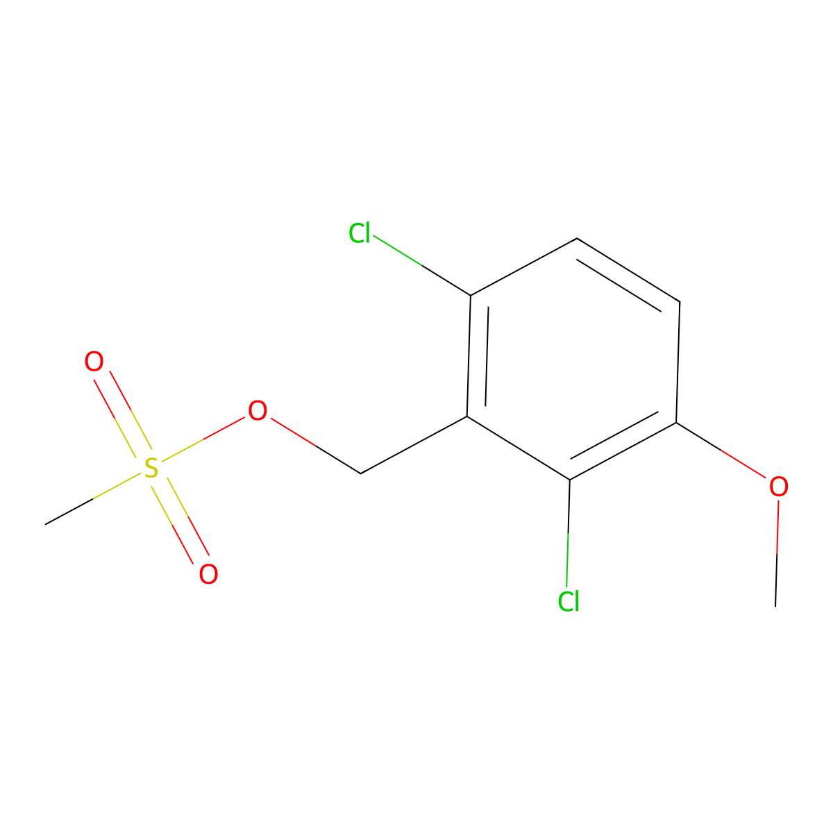 Benzenemethanol, 2,6-dichloro-3-methoxy-, 1-methanesulfonate molecular structure, CAS 160647-03-0