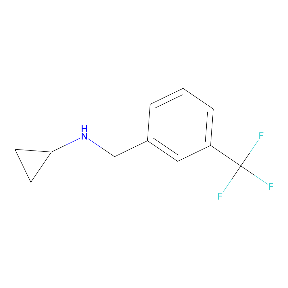 Cyclopropyl-(3-trifluoromethyl-benzyl)-amine molecular structure, CAS 16065-24-0