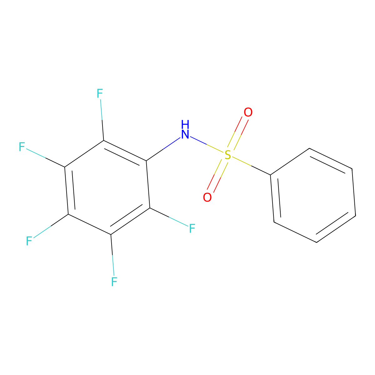 N-(2,3,4,5,6-pentafluorophenyl)benzenesulfonamide molecular structure, CAS 16065-76-2