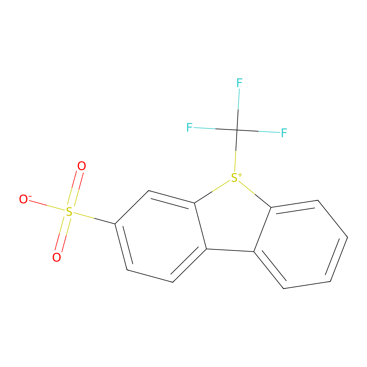 5-(Trifluoromethyl)dibenzothiophen-5-ium-3-sulfonate molecular structure, CAS 160656-62-2