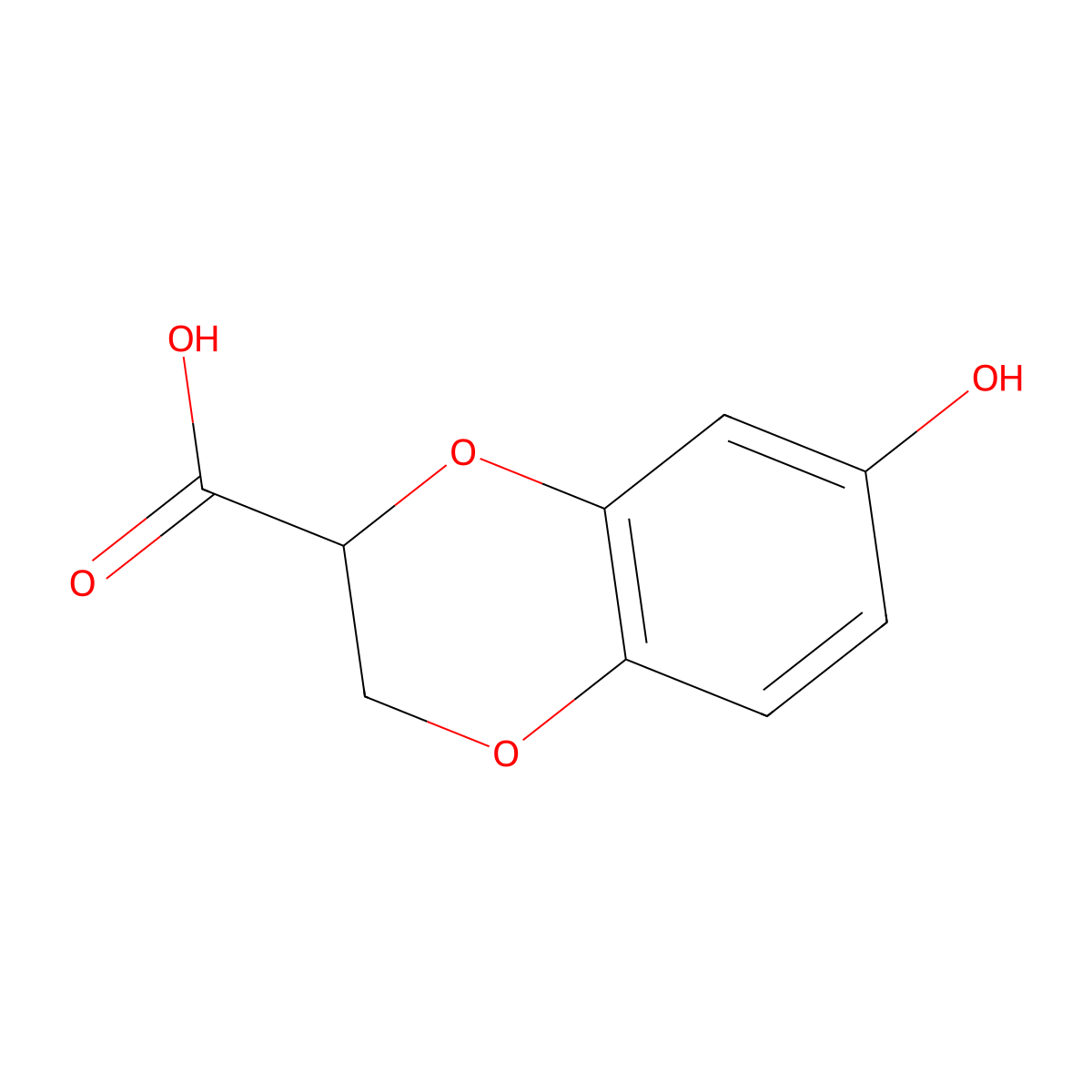 7-Hydroxy-2,3-dihydro-1,4-benzodioxine-2-carboxylic acid molecular structure, CAS 160657-99-8