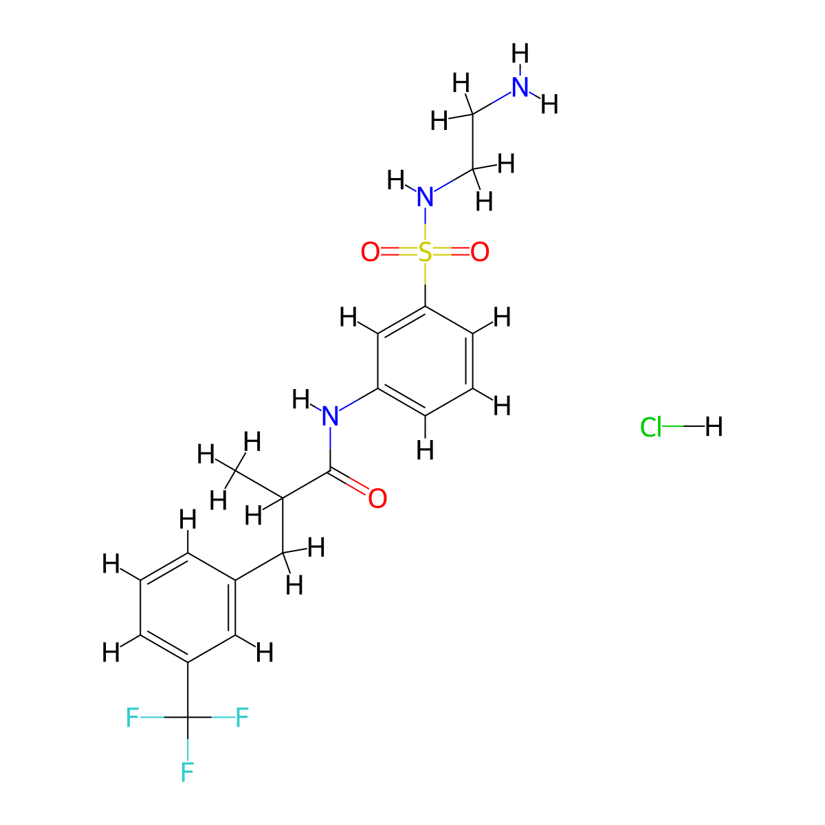 N-{3-[(2-aminoethyl)sulfamoyl]phenyl}-2-methyl-3-[3-(trifluoromethyl)phenyl]propanamide hydrochloride molecular structure, CAS 1606572-10-4