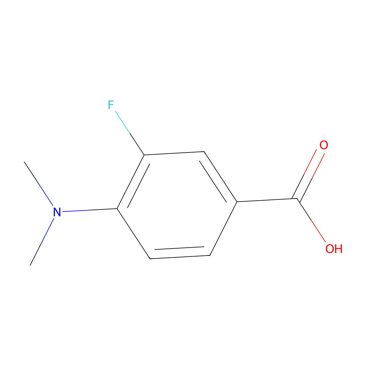 4-(Dimethylamino)-3-fluorobenzoic acid molecular structure, CAS 160658-70-8