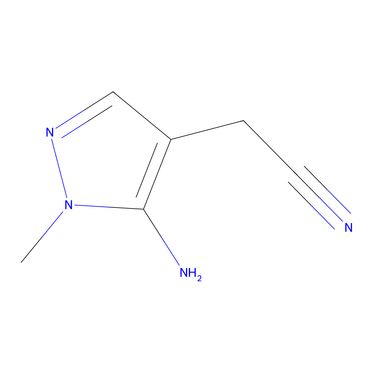 2-(5-Amino-1-methyl-1H-pyrazol-4-yl)acetonitrile molecular structure, CAS 160662-05-5