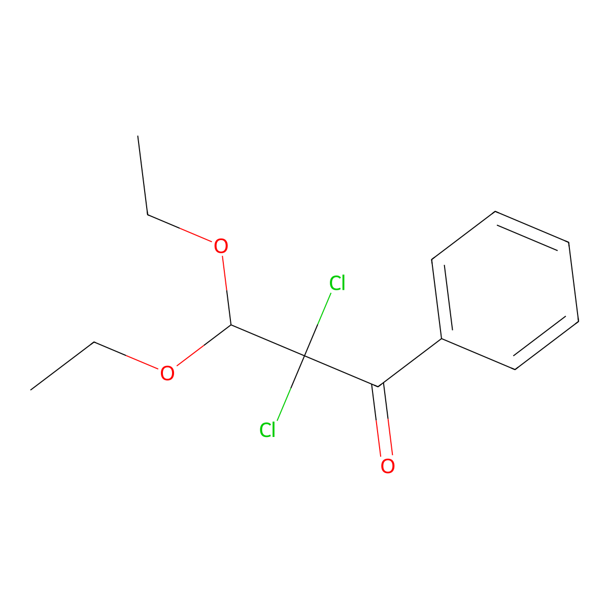 2,2-Dichloro-3,3-diethoxy-1-phenylpropan-1-one molecular structure, CAS 160663-36-5