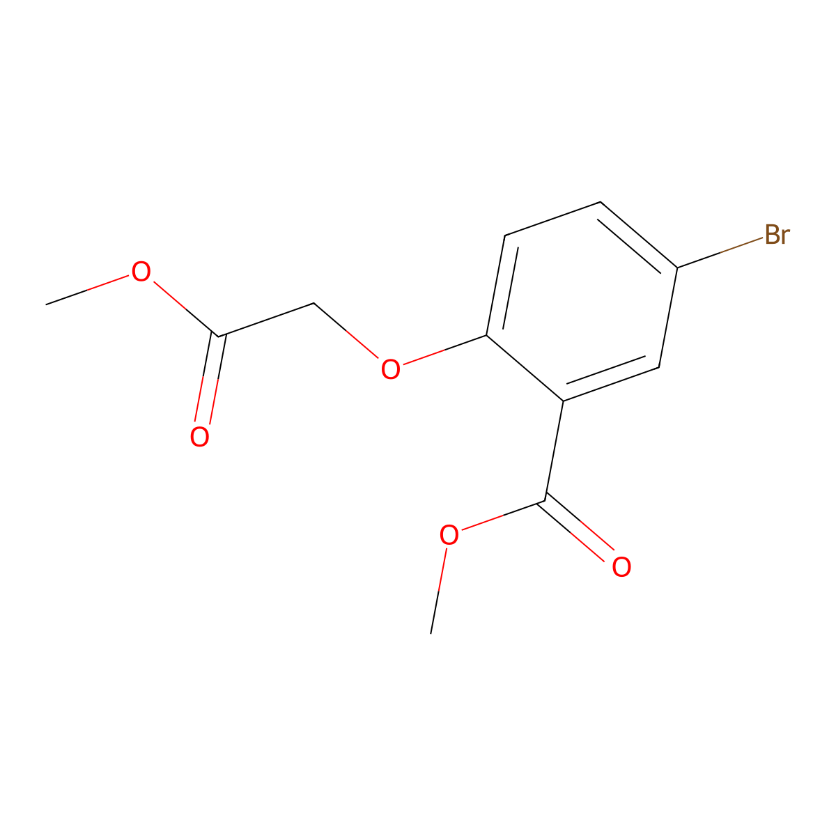 Methyl 5-bromo-2-(2-methoxy-2-oxoethoxy)benzoate molecular structure, CAS 160668-28-0