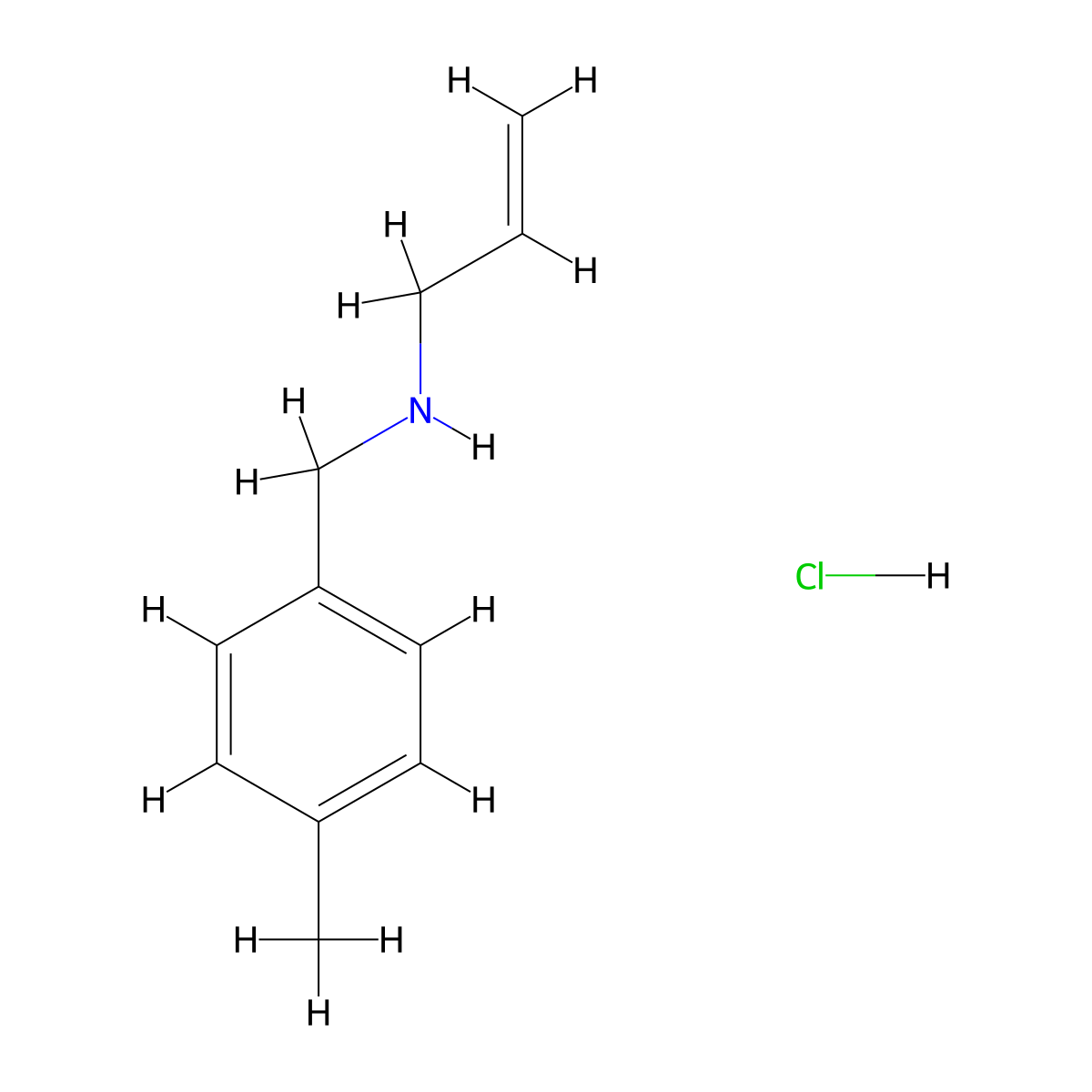 N-(4-Methylbenzyl)-2-propen-1-amine hydrochloride molecular structure, CAS 160676-83-5