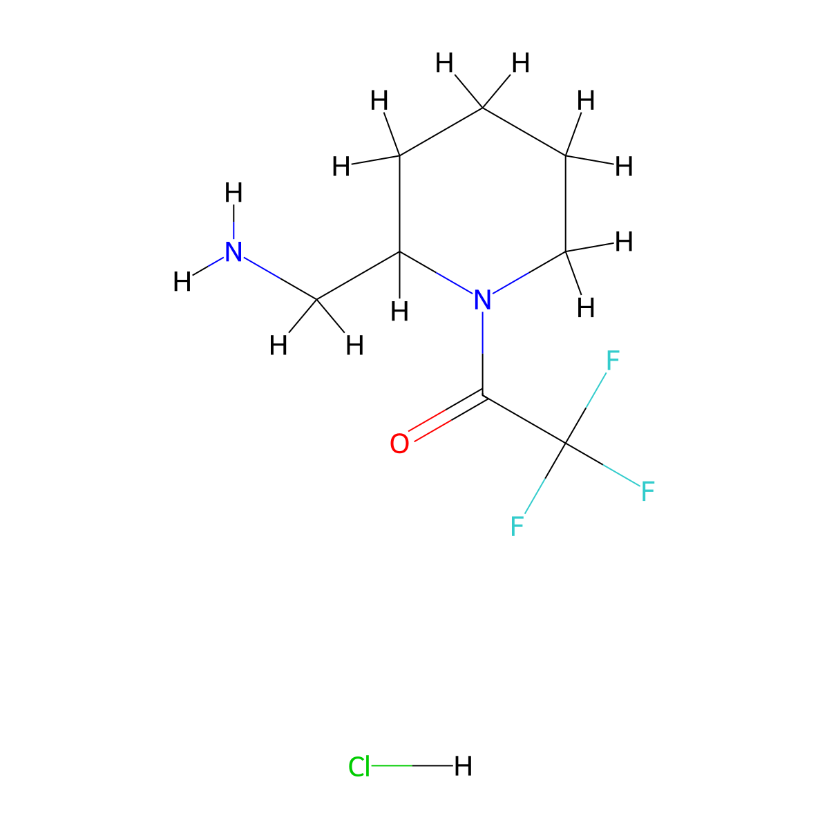 1-[2-(Aminomethyl)piperidin-1-yl]-2,2,2-trifluoroethan-1-one hydrochloride molecular structure, CAS 1606799-59-0