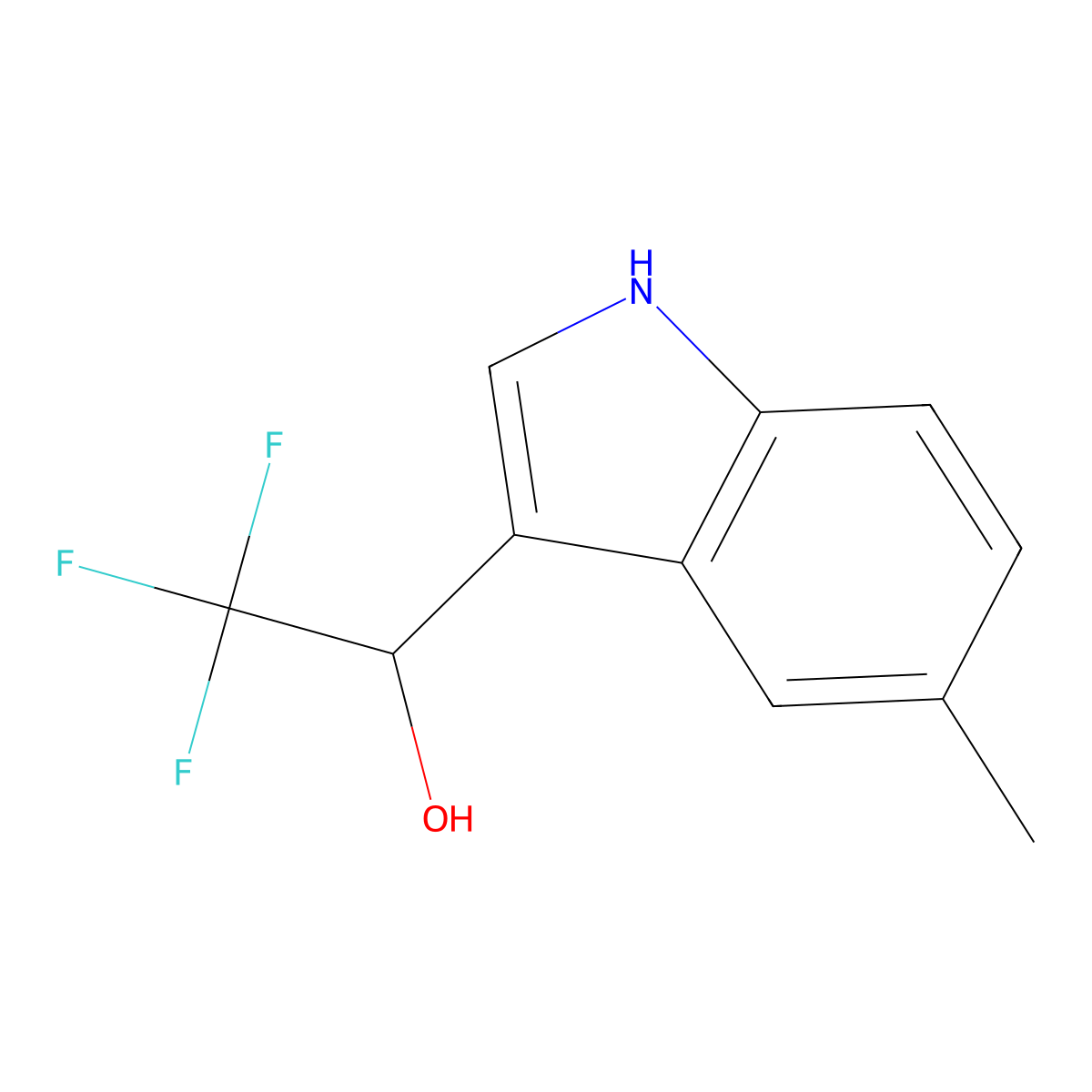 2,2,2-trifluoro-1-(5-methyl-1H-indol-3-yl)ethanol molecular structure, CAS 160681-00-5