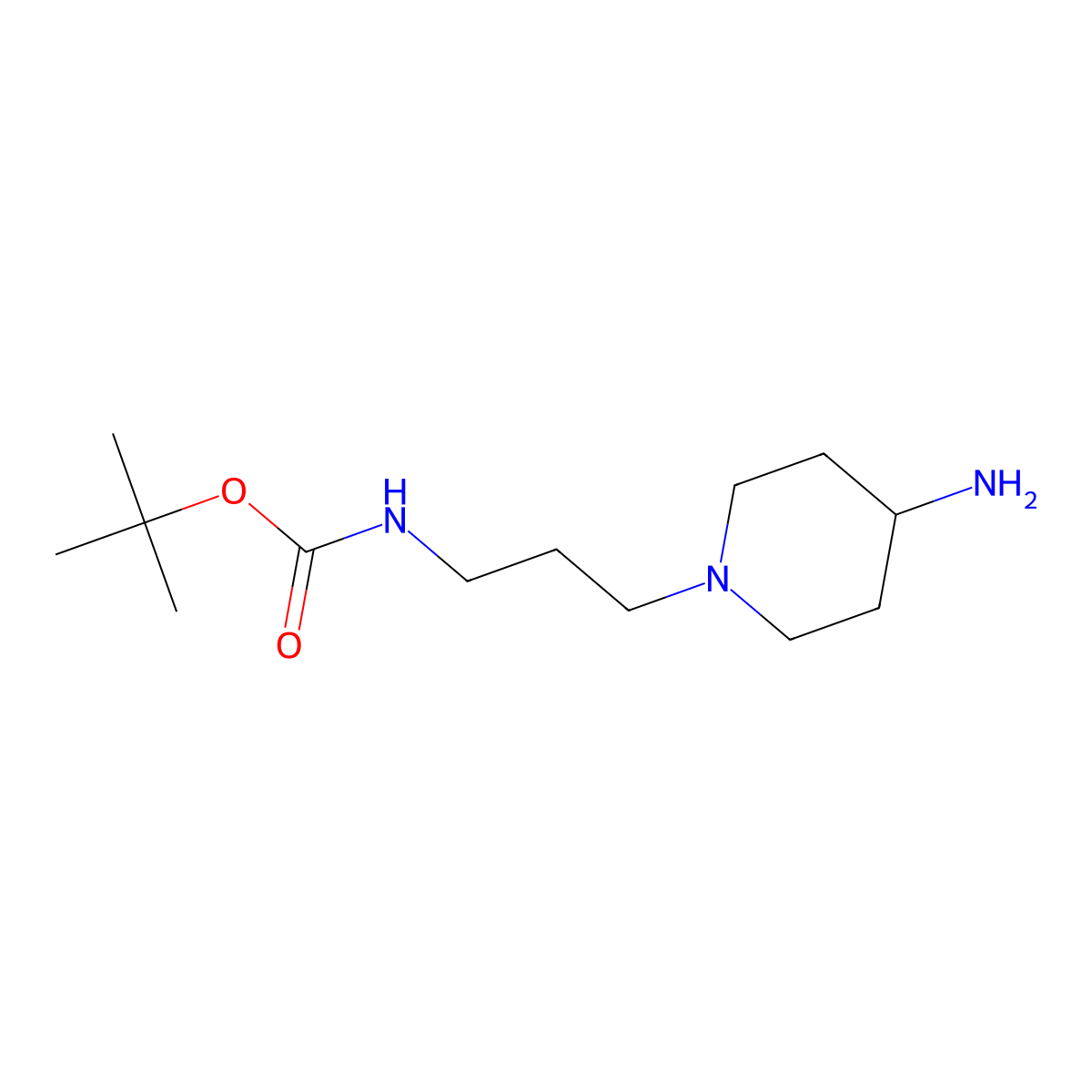 tert-Butyl (3-(4-aminopiperidin-1-yl)propyl)carbamate molecular structure, CAS 160687-48-9