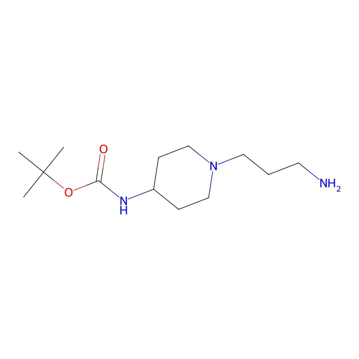 tert-butyl N-(1-(3-aminopropyl)piperidin-4-yl)carbamate molecular structure, CAS 160687-49-0