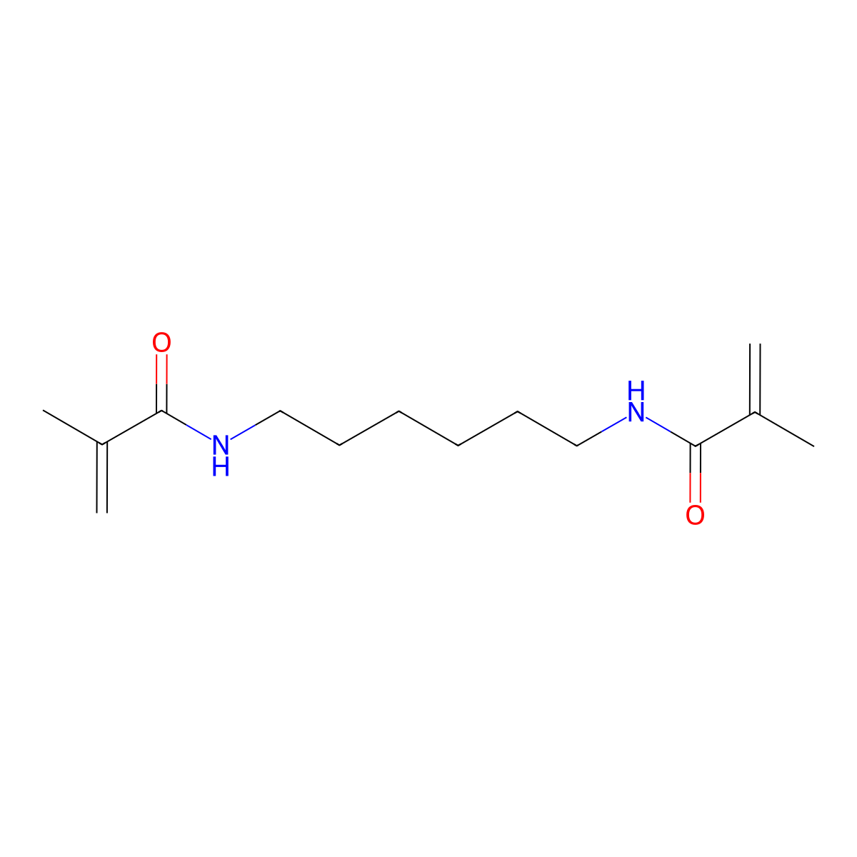 N,N'-(1,6-hexanediyl)bismethacrylamide molecular structure, CAS 16069-15-1