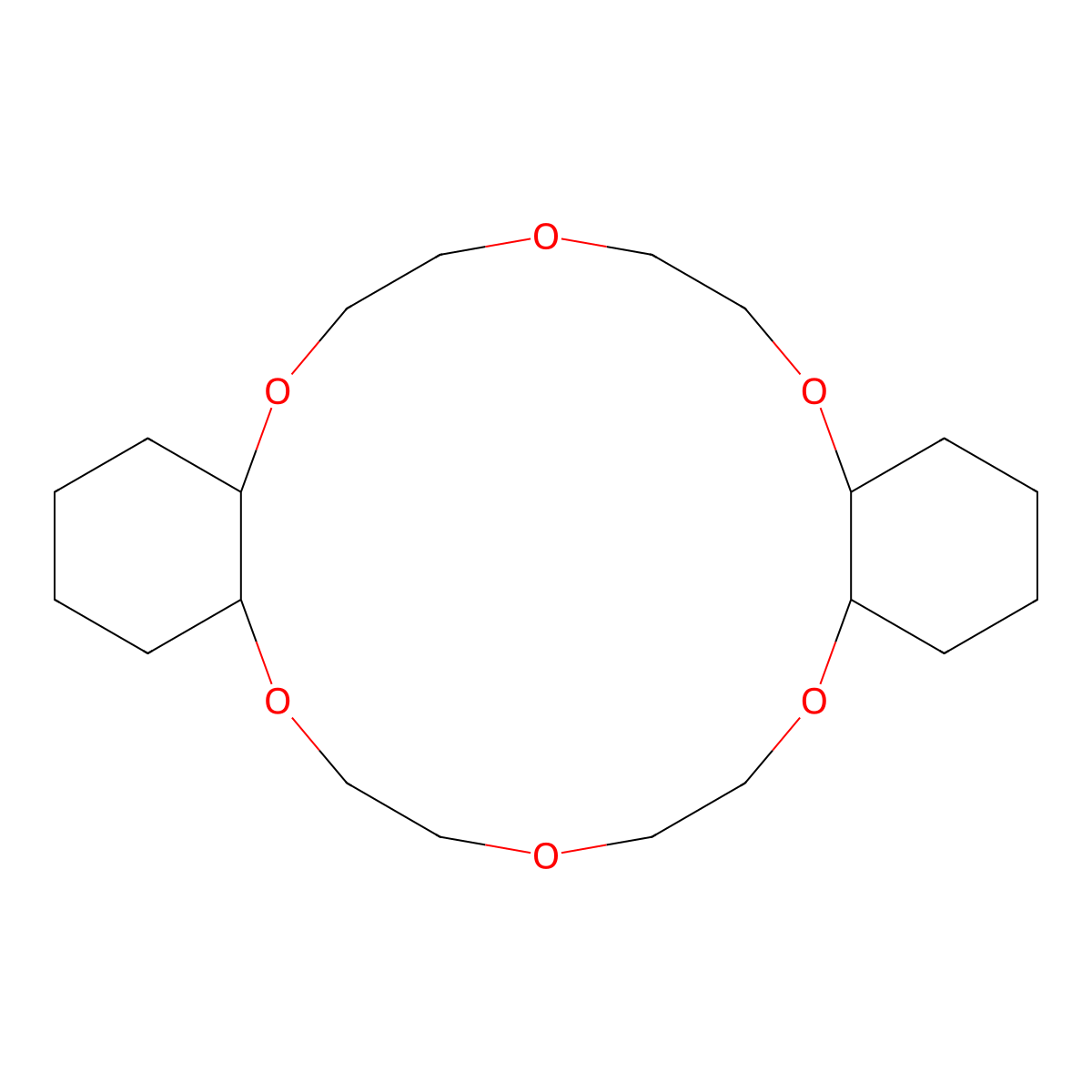 Dicyclohexano-18-crown-6 molecular structure, CAS 16069-36-6
