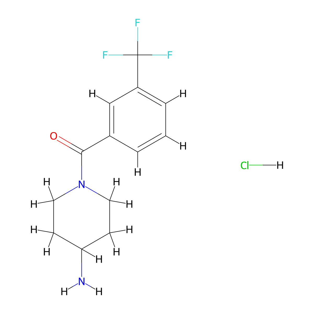 (4-Aminopiperidin-1-yl)[3-(trifluoromethyl)phenyl]methanone hydrochloride molecular structure, CAS 1606907-79-2