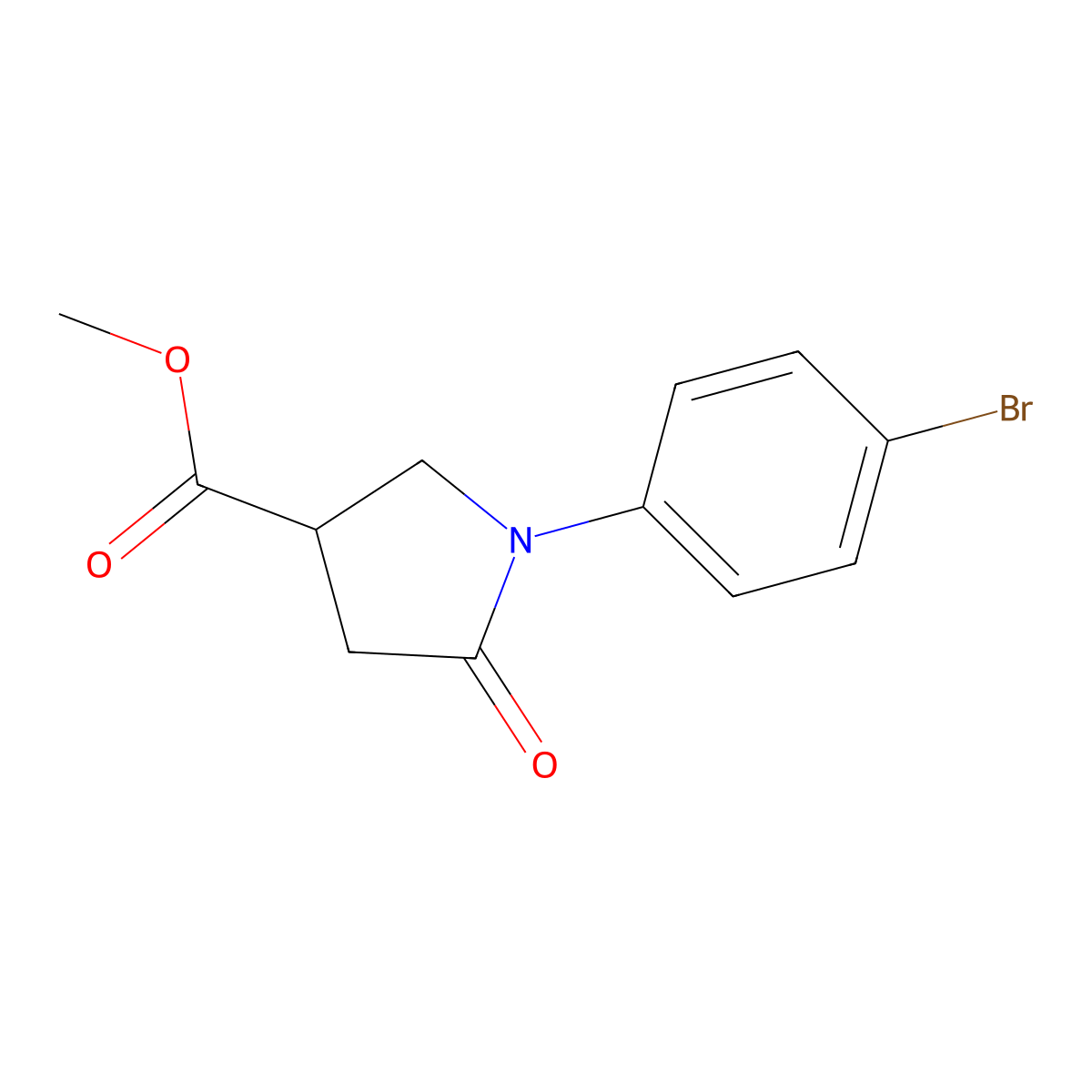 Methyl 1-(4-bromophenyl)-5-oxopyrrolidine-3-carboxylate molecular structure, CAS 160693-52-7