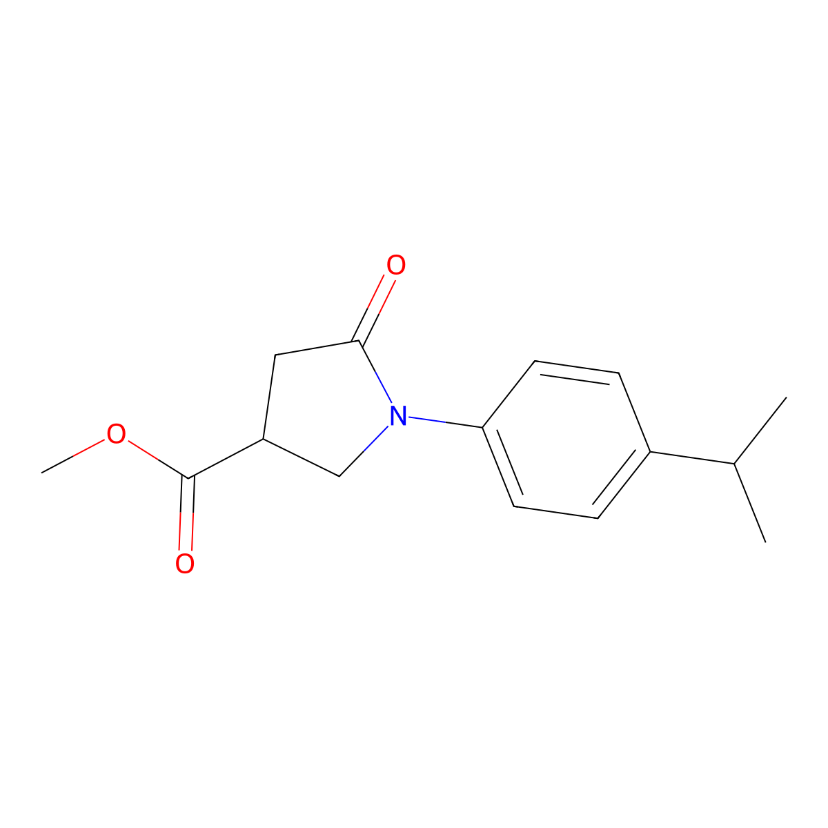 1-(4-Isopropyl-phenyl)-5-oxo-pyrrolidine-3-carboxylic acid methyl ester molecular structure, CAS 160693-54-9