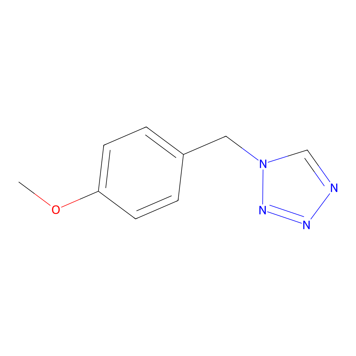 1-((4-methoxyphenyl)methyl)-1H-1,2,3,4-tetrazole molecular structure, CAS 160698-31-7