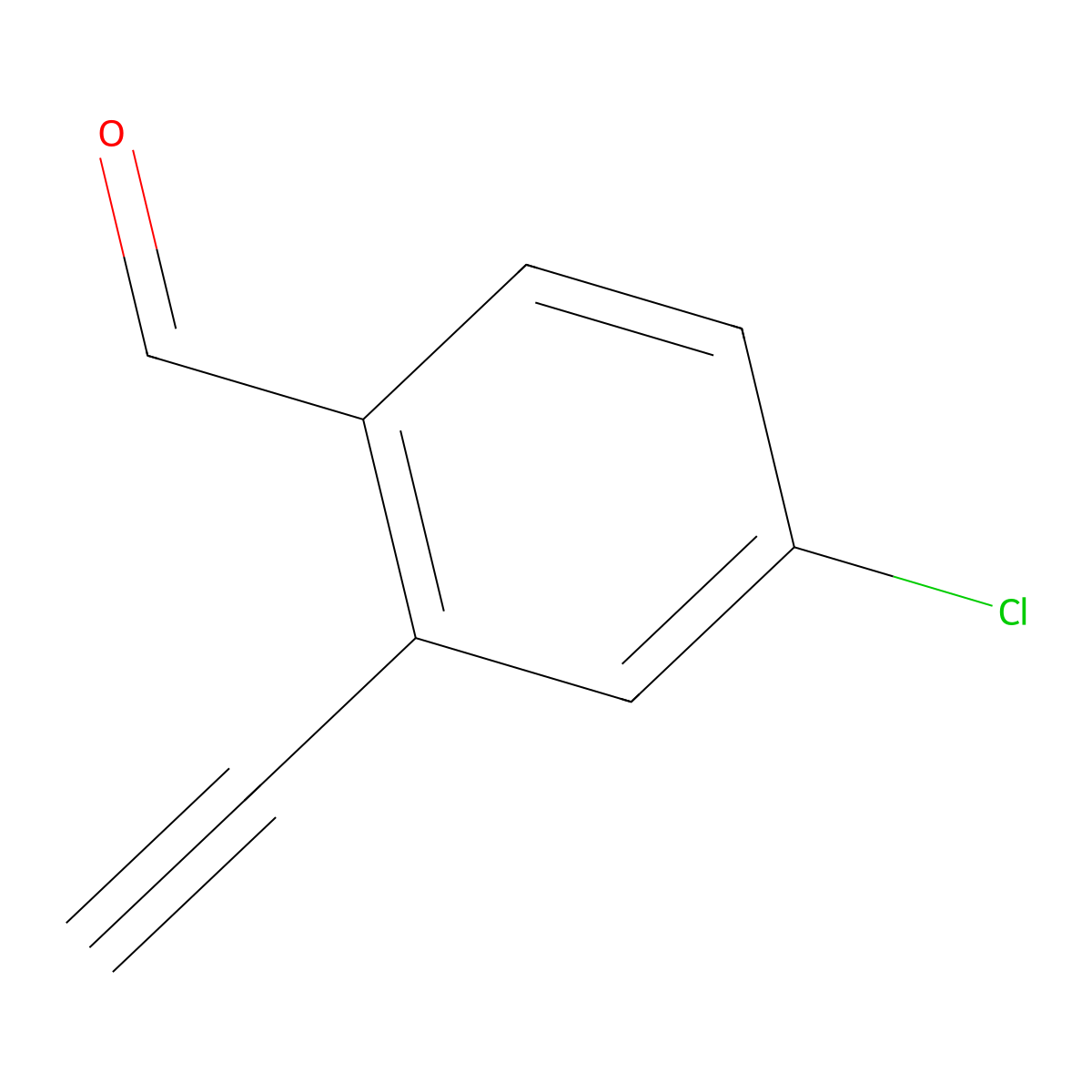 4-Chloro-2-ethynylbenzaldehyde molecular structure, CAS 1606989-37-0
