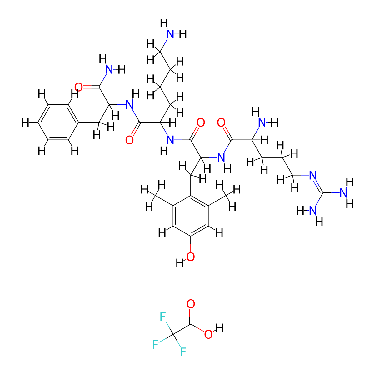 Elamipretide TFA molecular structure, CAS 1606994-55-1