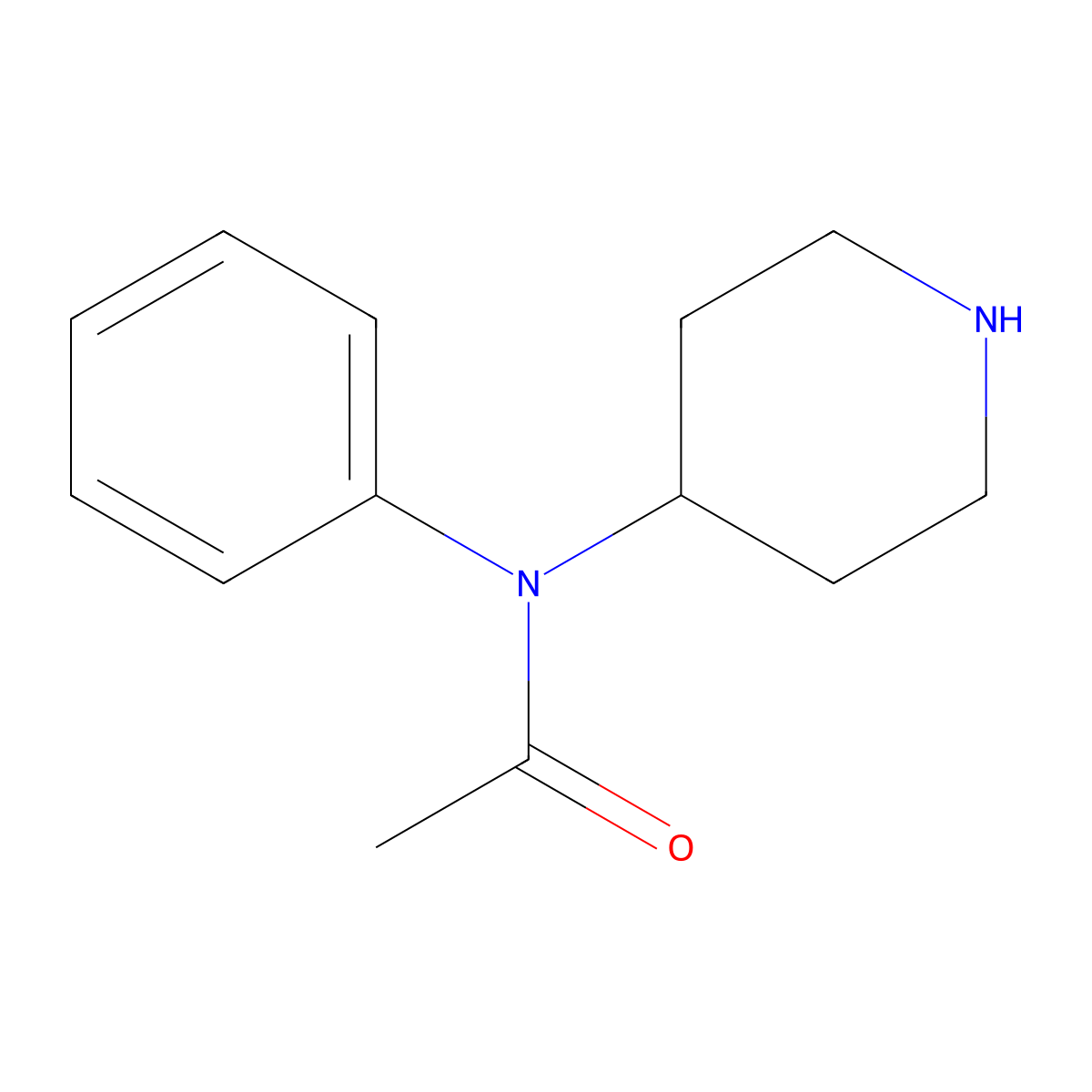 N-(4-Piperidinyl)phenylacetamide molecular structure, CAS 1607-68-7