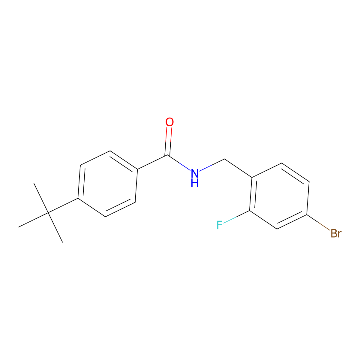 N-(4-bromo-2-fluorobenzyl)-4-tert-butylbenzamide molecular structure, CAS 1607005-57-1