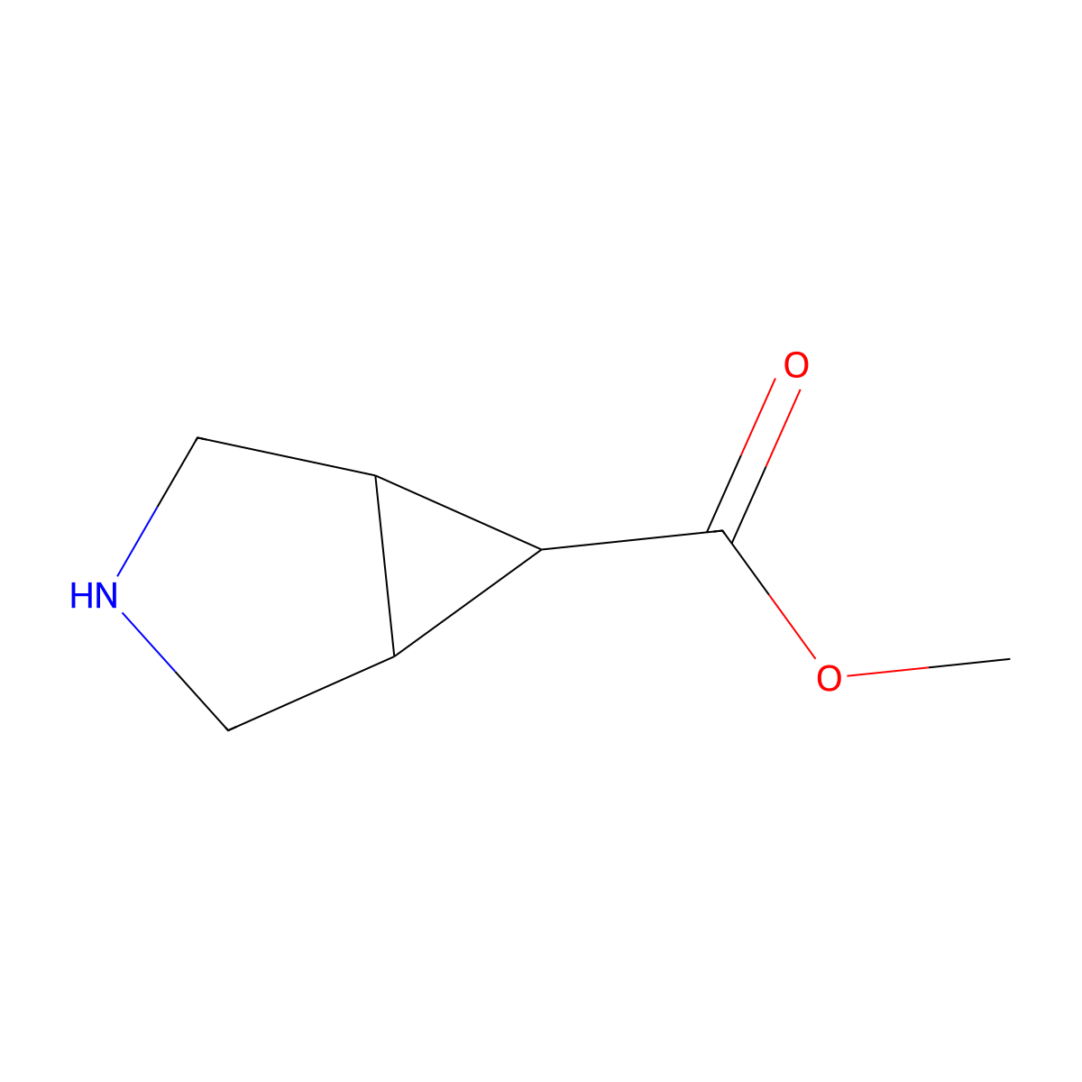 Methyl 3-azabicyclo[3.1.0]hexane-6-carboxylate molecular structure, CAS 1607014-49-2