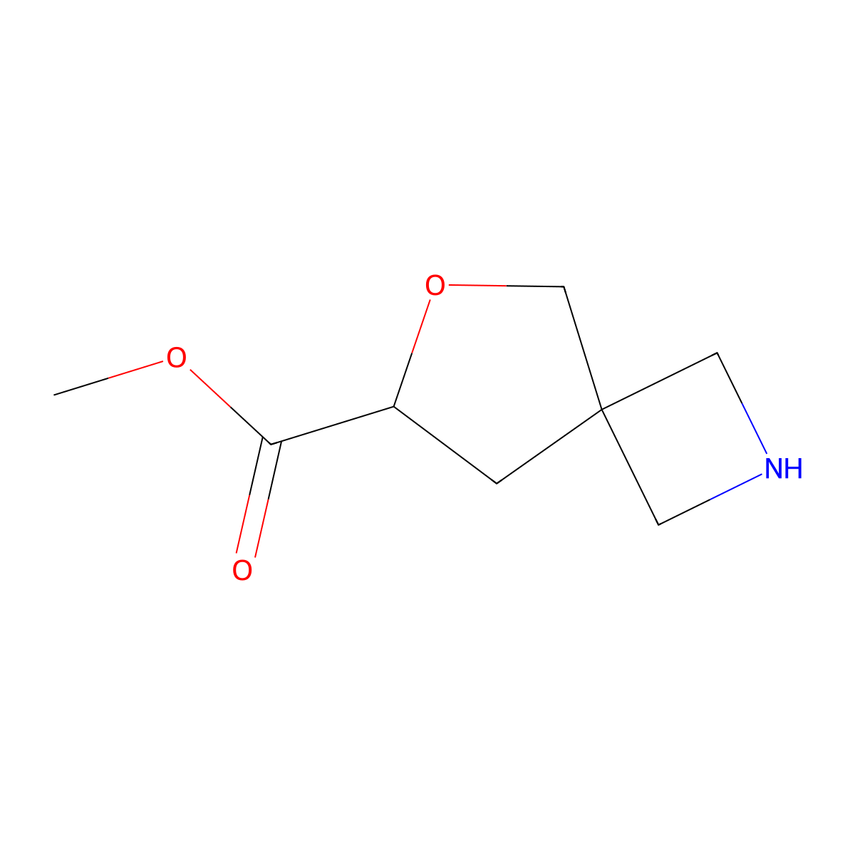 Methyl 6-oxa-2-azaspiro[3.4]octane-7-carboxylate molecular structure, CAS 1607014-57-2