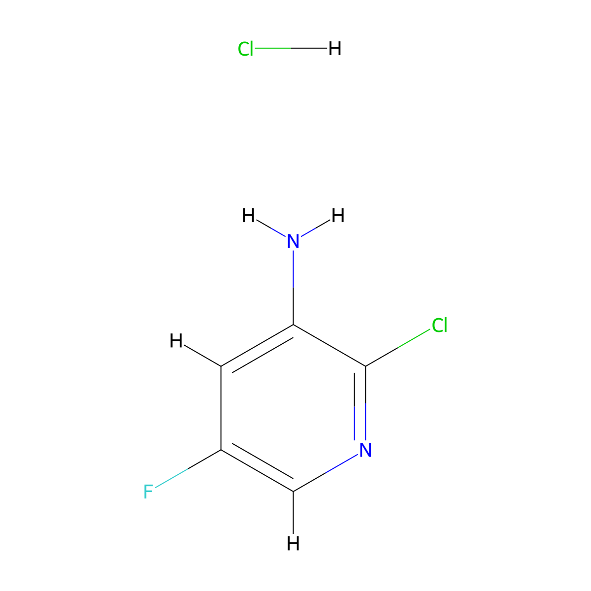 2-Chloro-5-fluoropyridin-3-amine hydrochloride molecular structure, CAS 1607014-76-5