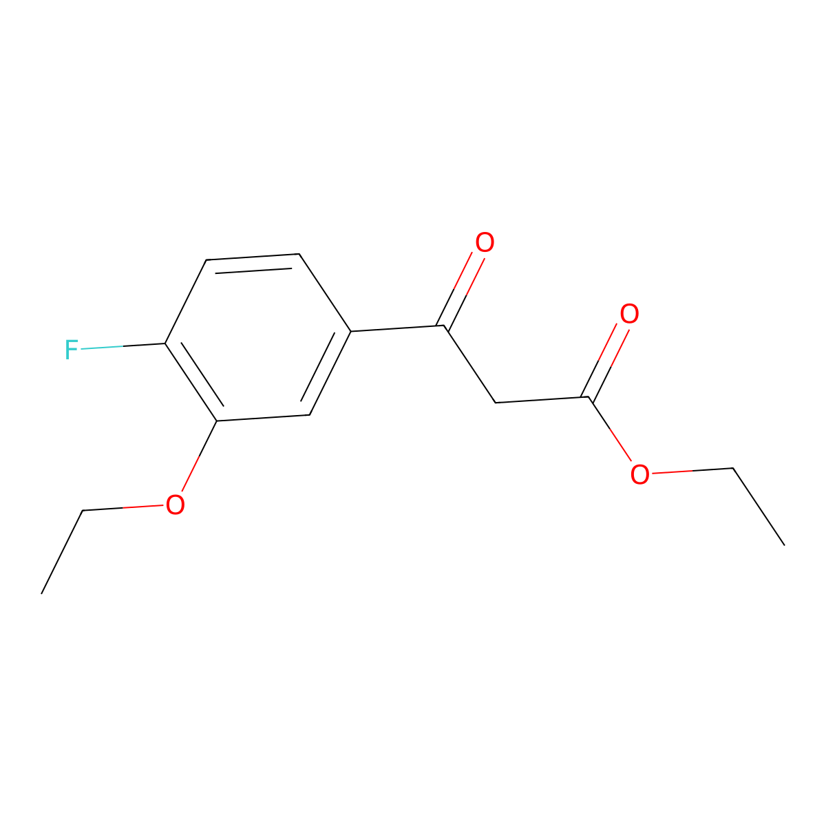 Ethyl 3-(3-ethoxy-4-fluorophenyl)-3-oxopropanoate molecular structure, CAS 1607024-31-6