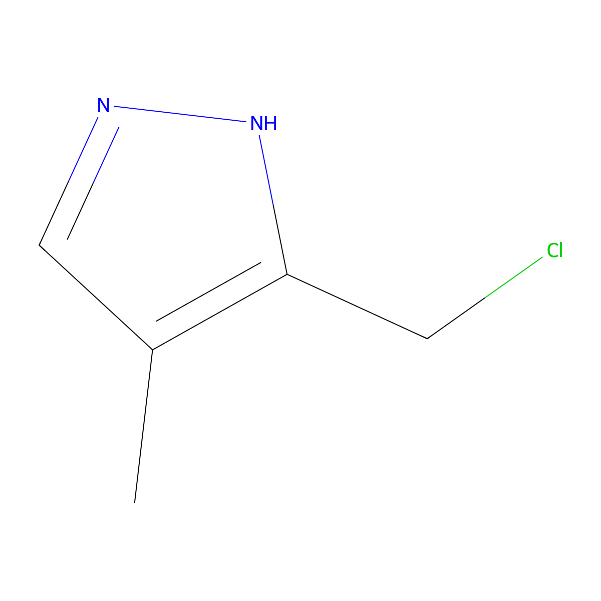 5-(Chloromethyl)-4-methyl-1H-pyrazole molecular structure, CAS 1607024-74-7