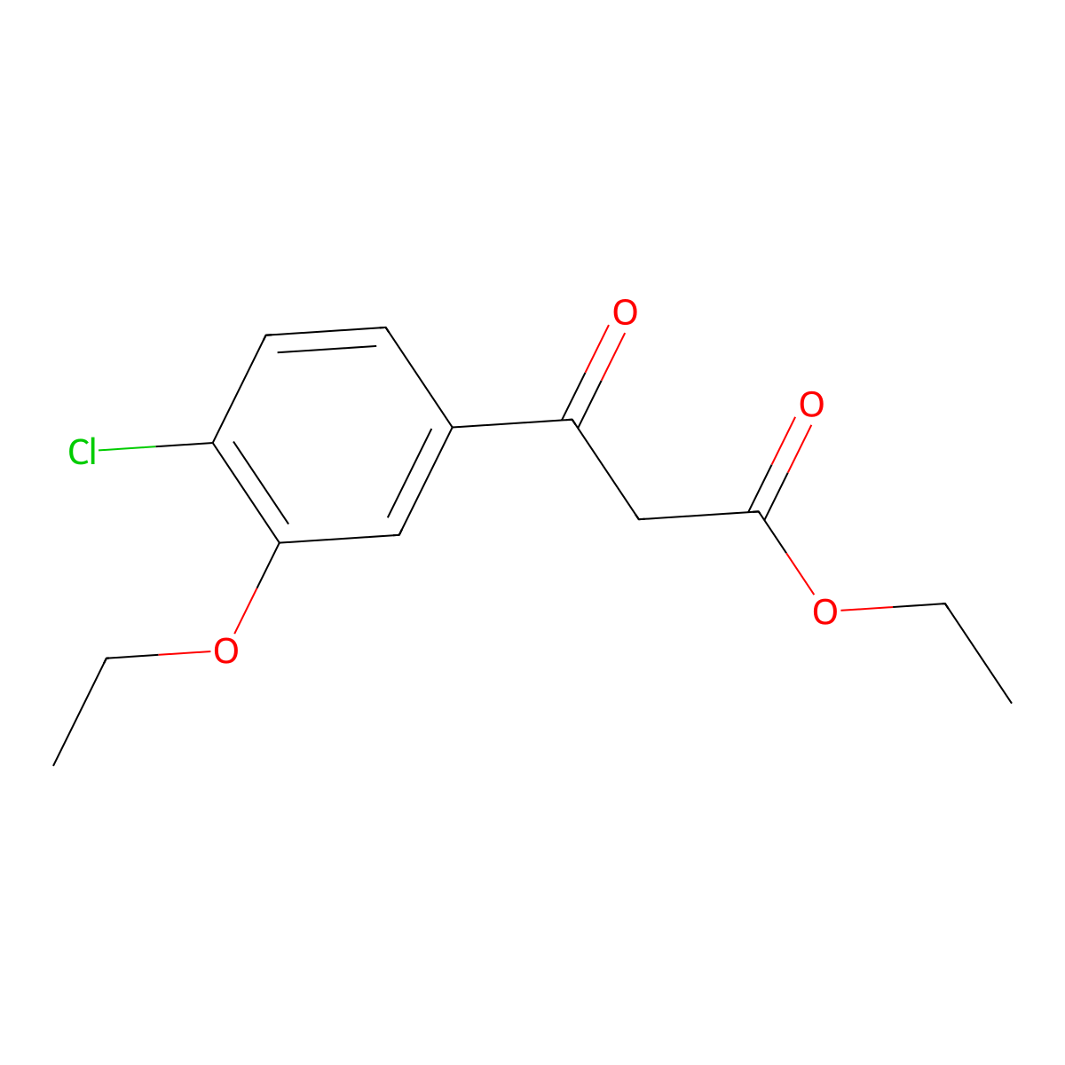 Ethyl 3-(4-chloro-3-ethoxyphenyl)-3-oxopropanoate molecular structure, CAS 1607025-36-4