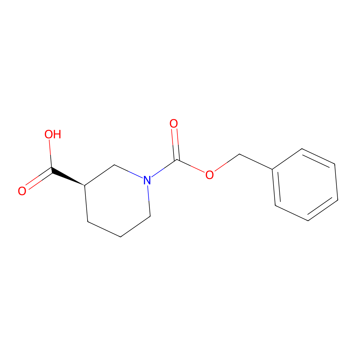 1-(Phenylmethyl) (3R)-1,3-piperidinedicarboxylate molecular structure, CAS 160706-62-7