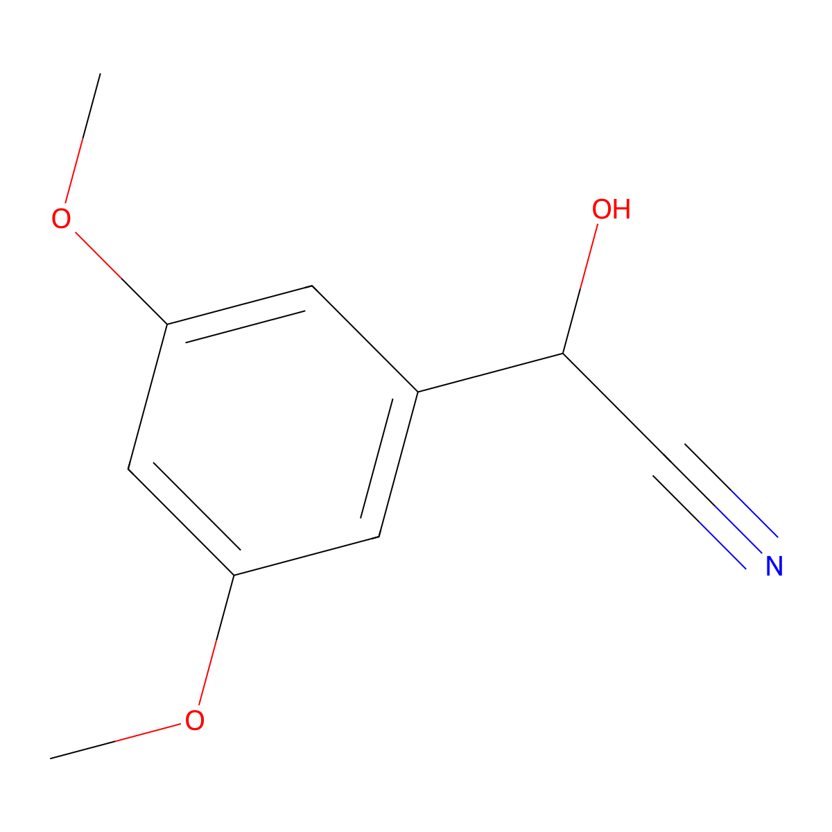 2-(3,5-Dimethoxyphenyl)-2-hydroxyacetonitrile molecular structure, CAS 160708-36-1