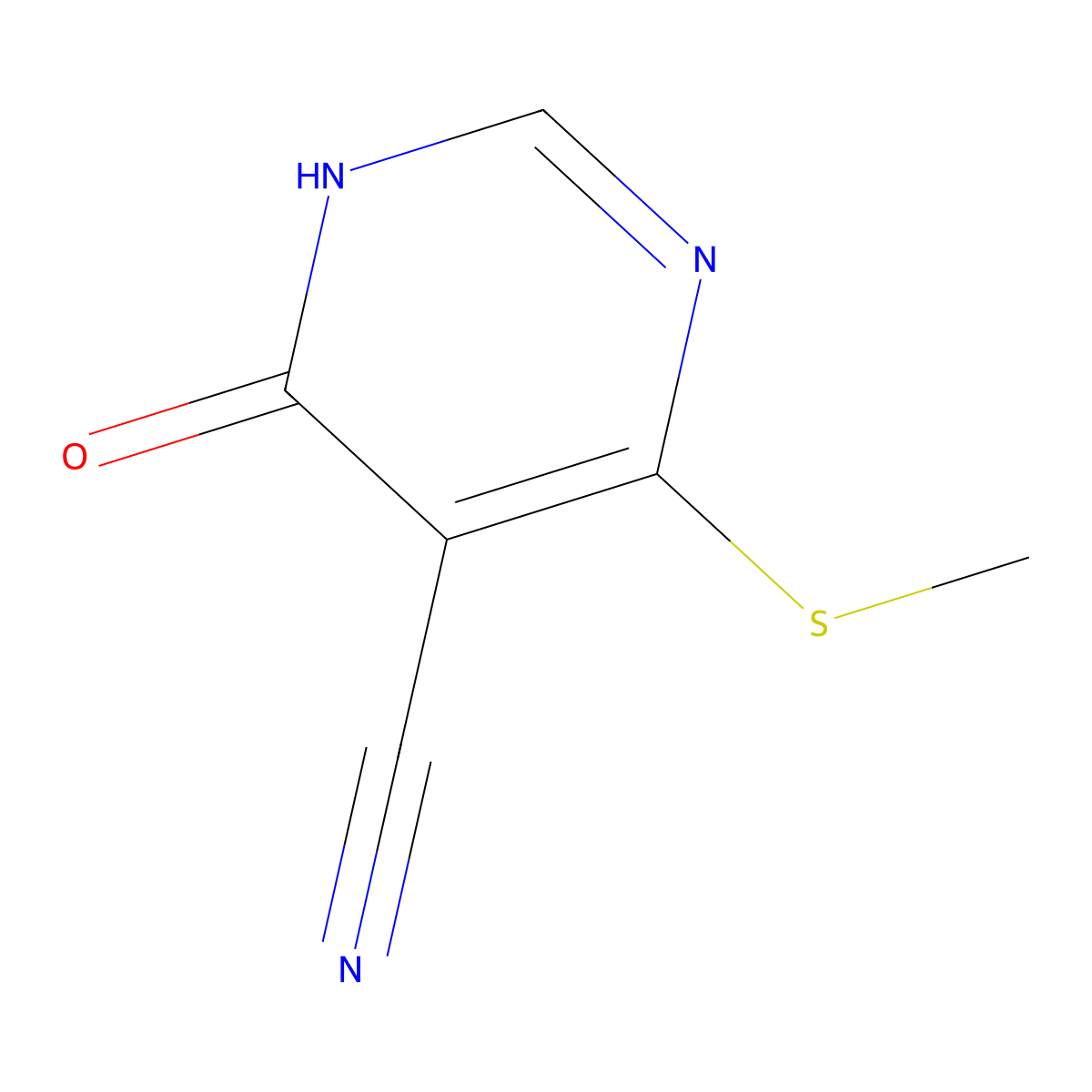 4-(Methylsulfanyl)-6-oxo-1,6-dihydropyrimidine-5-carbonitrile molecular structure, CAS 16071-28-6