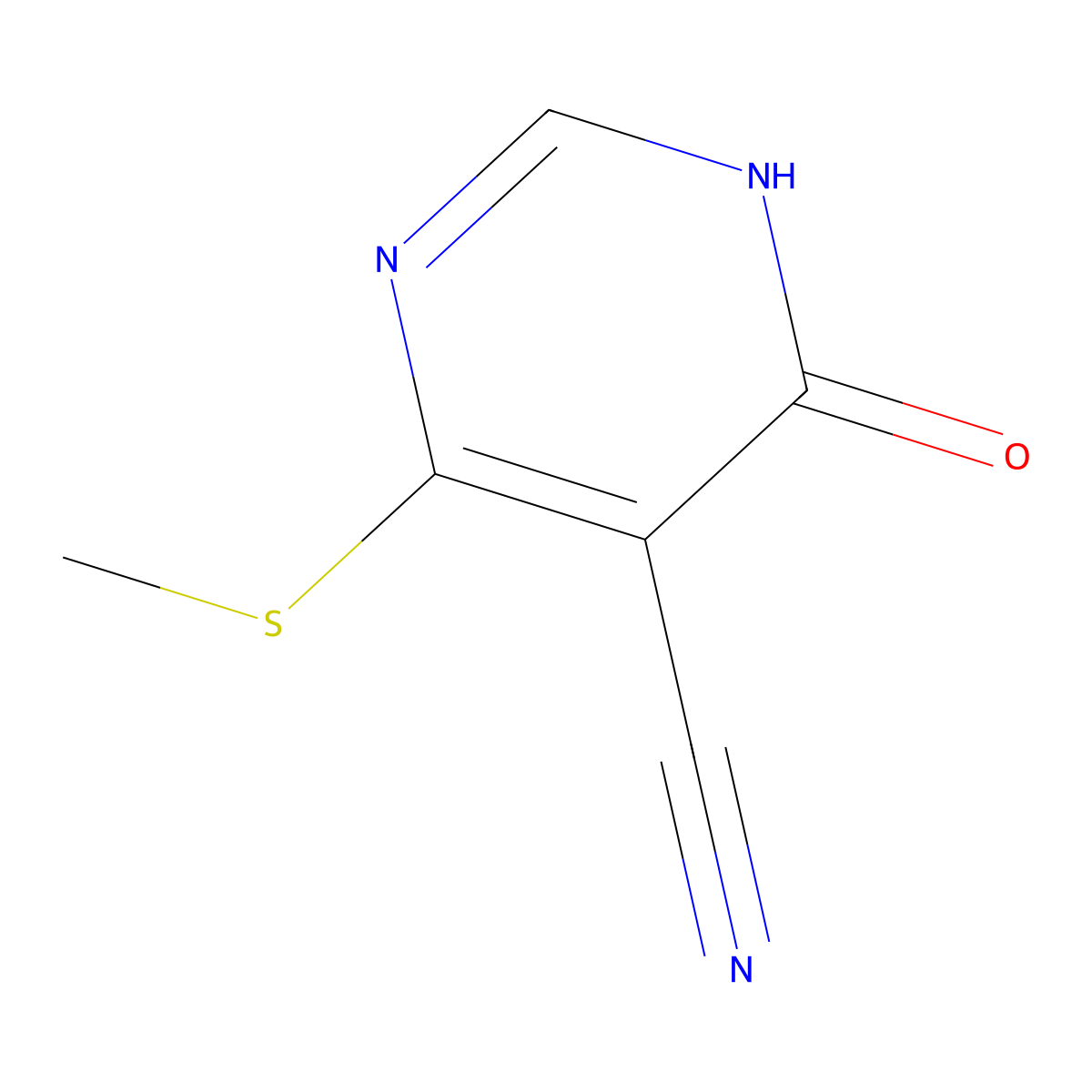 4-(Methylsulfanyl)-6-oxo-1,6-dihydropyrimidine-5-carbonitrile molecular structure, CAS 16071-28-6