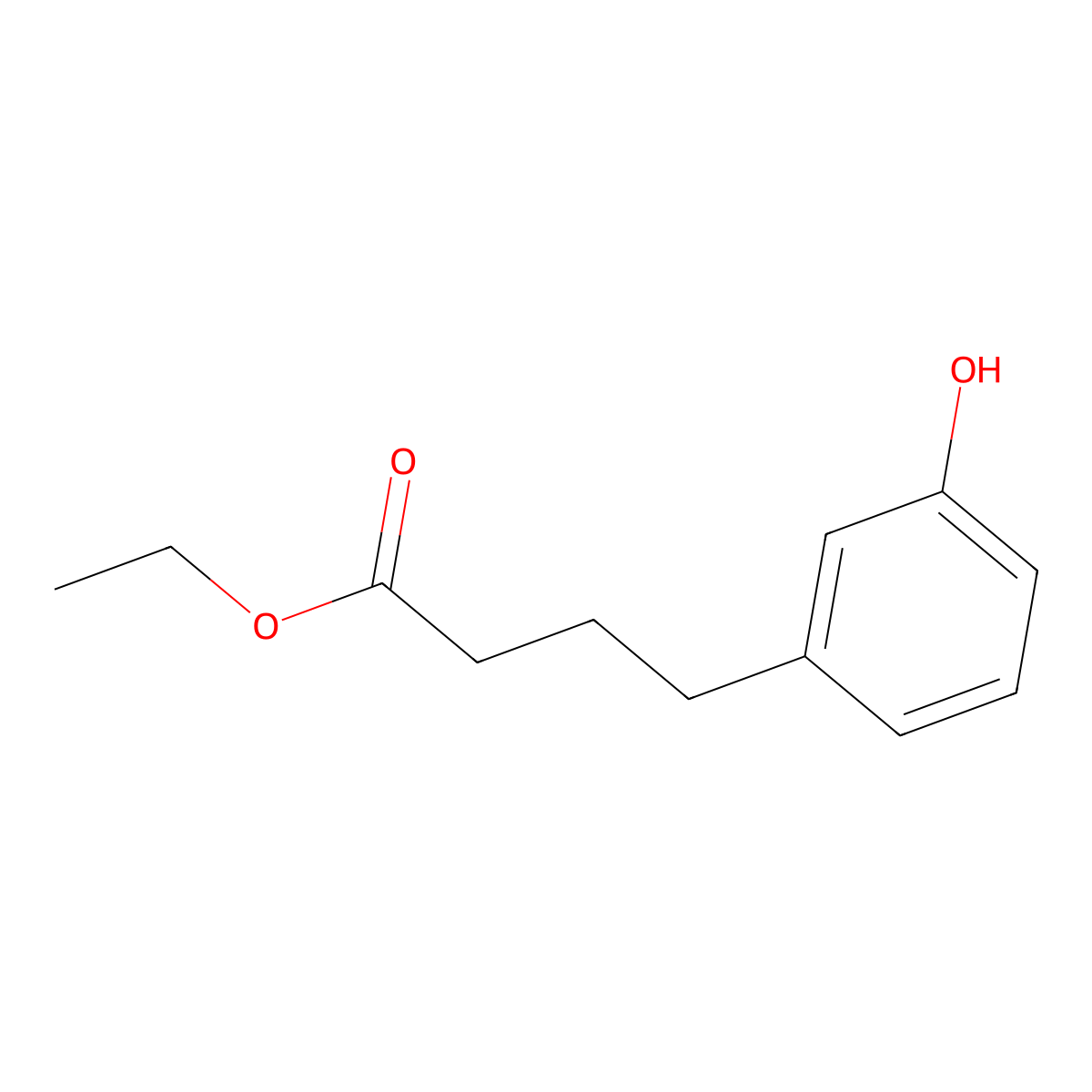 Ethyl 4-(3-hydroxyphenyl)butanoate molecular structure, CAS 160721-25-5