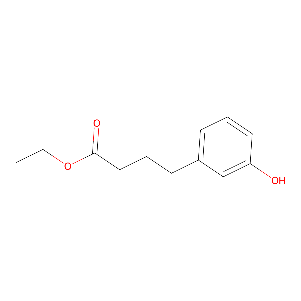 Ethyl 4-(3-hydroxyphenyl)butanoate molecular structure, CAS 160721-25-5