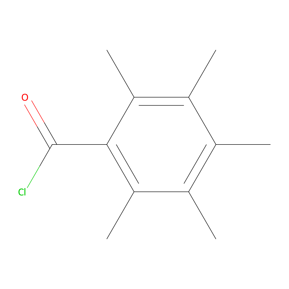 2,3,4,5,6-Pentamethylbenzoyl chloride molecular structure, CAS 160723-85-3