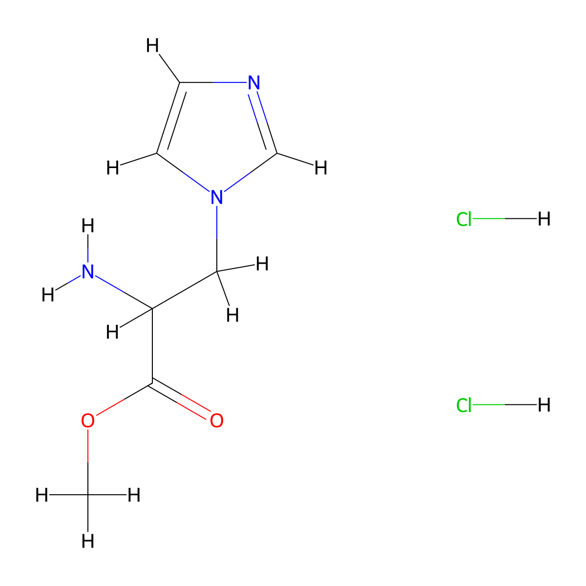 methyl 2-amino-3-(1H-imidazol-1-yl)propanoate dihydrochloride molecular structure, CAS 1607247-41-5