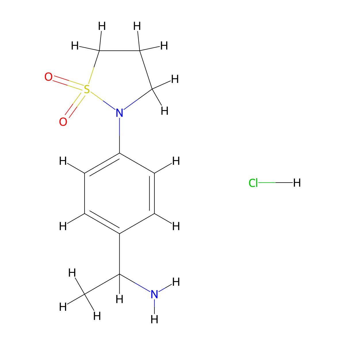 2-[4-(1-Aminoethyl)phenyl]-1lambda6,2-thiazolidine-1,1-dione hydrochloride molecular structure, CAS 1607250-69-0
