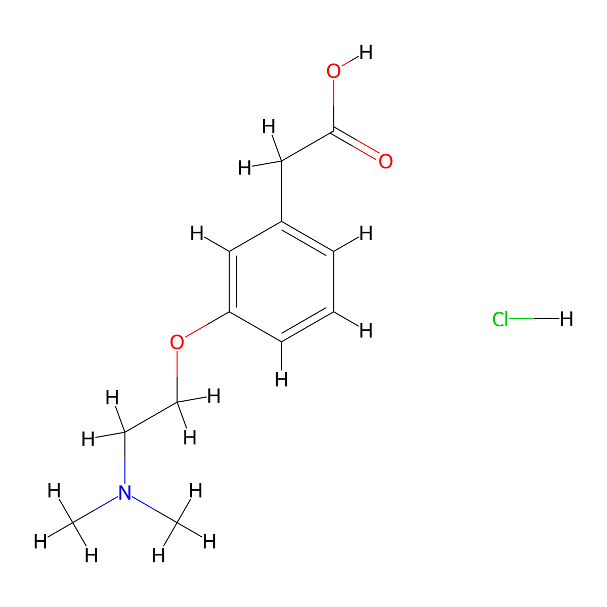 2-{3-[2-(Dimethylamino)ethoxy]phenyl}acetic acid hydrochloride molecular structure, CAS 1607256-31-4