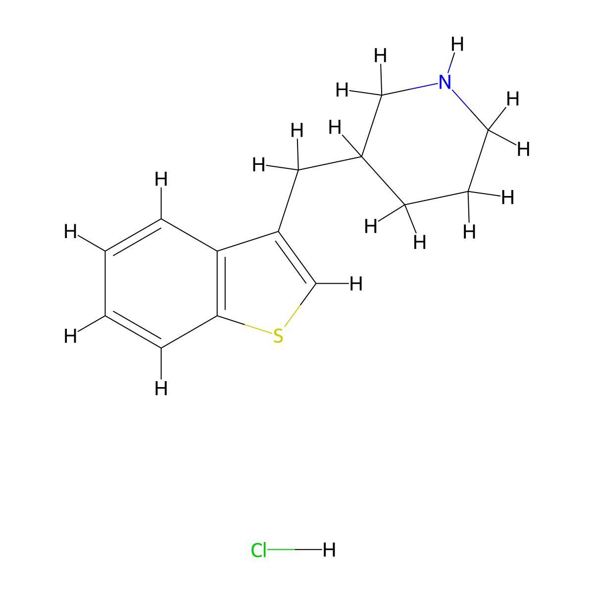 3-((1-Benzothiophen-3-yl)methyl)piperidine hydrochloride molecular structure, CAS 1607261-55-1