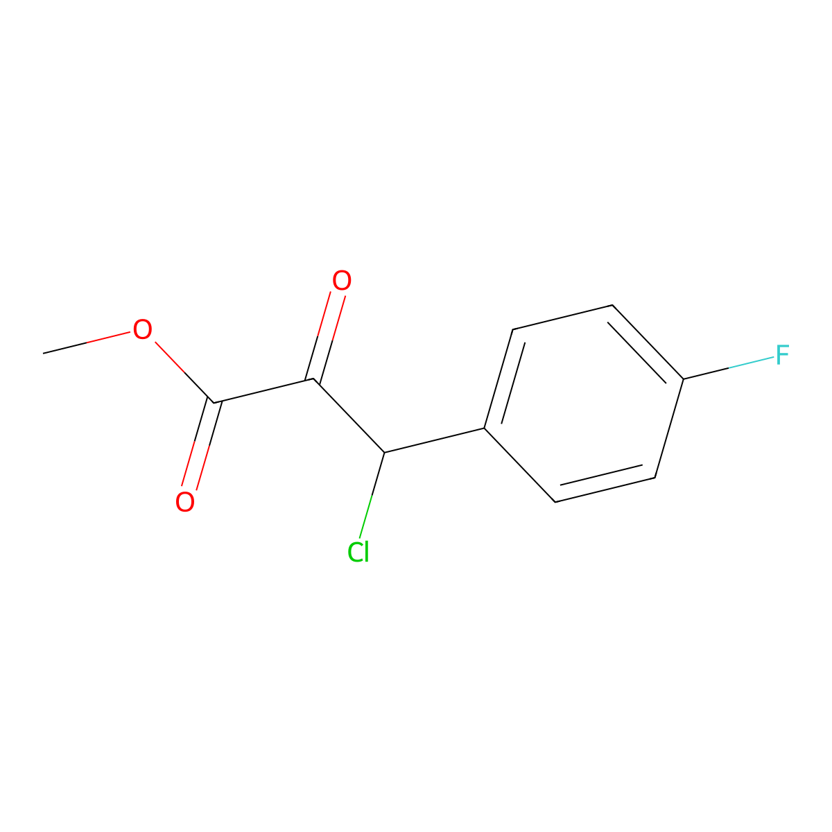 Methyl 3-chloro-3-(4-fluorophenyl)-2-oxopropanoate molecular structure, CAS 160727-95-7