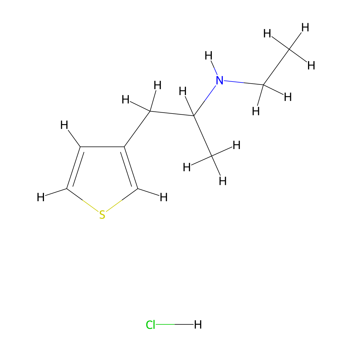 Ethyl[1-(thiophen-3-yl)propan-2-yl]amine hydrochloride molecular structure, CAS 1607276-60-7