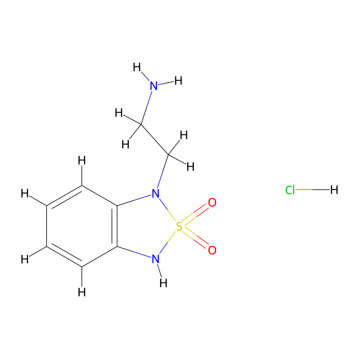 1-(2-Aminoethyl)-1,3-dihydro-2,1,3-benzothiadiazole-2,2-dione hydrochloride molecular structure, CAS 1607276-71-0