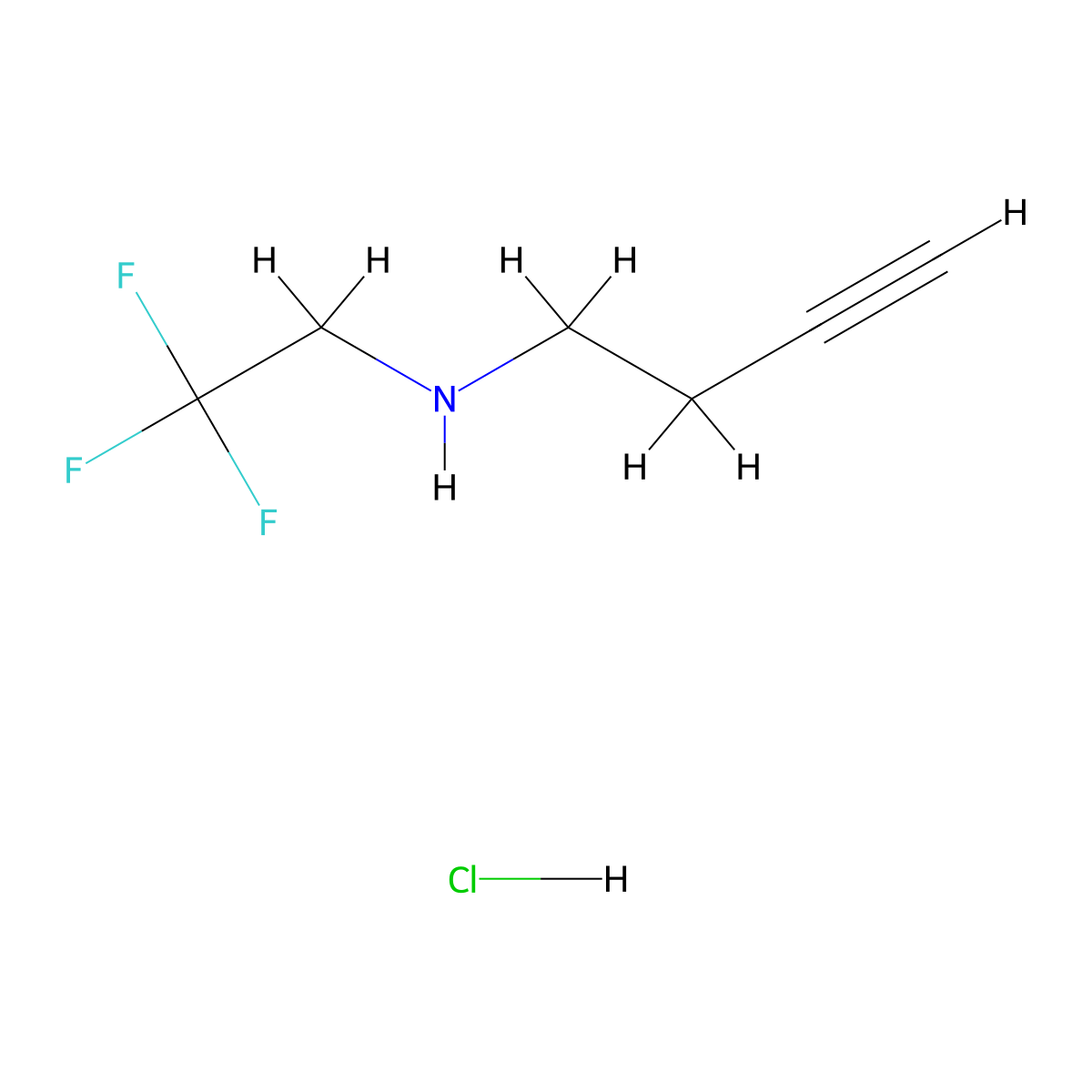 (But-3-yn-1-yl)(2,2,2-trifluoroethyl)amine hydrochloride molecular structure, CAS 1607287-84-2