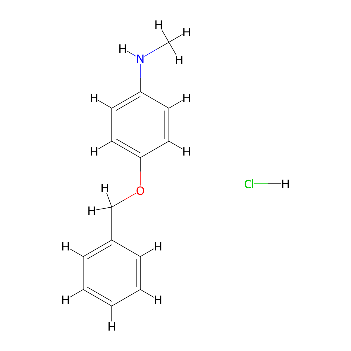 4-(benzyloxy)-N-methylaniline hydrochloride molecular structure, CAS 1607289-69-9
