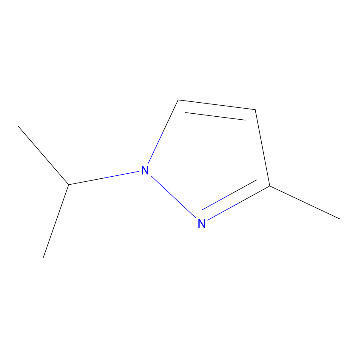 1-isopropyl-3-methyl-1H-pyrazole molecular structure, CAS 160729-58-8