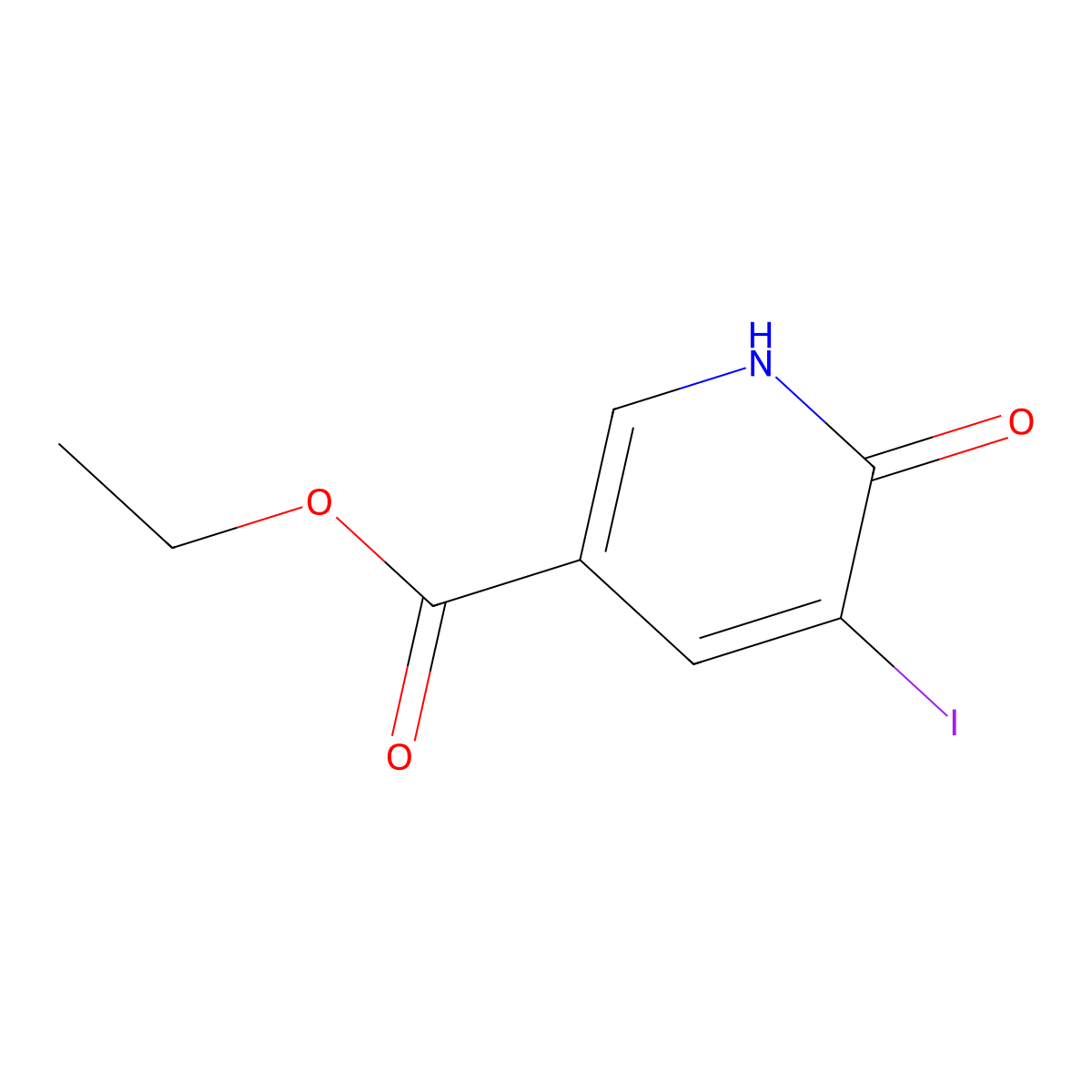Ethyl 6-hydroxy-5-iodonicotinate molecular structure, CAS 160729-80-6